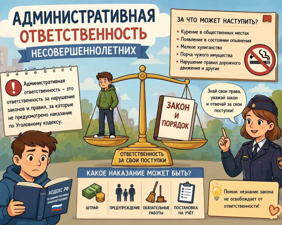 В рамках работы управления образования администрации района проведена лекция "Административная ответственность несовершеннолетних: формируем правовую грамотность" В рамках работы управления образования администрации района проведена лекция "Административная ответственность несовершеннолетних: формируем правовую грамотность"