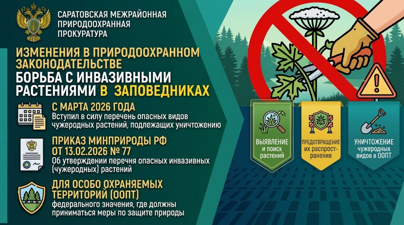 Саратовская межрайонная природоохранная прокуратура разъясняет изменения, внесенные в природоохранное законодательство