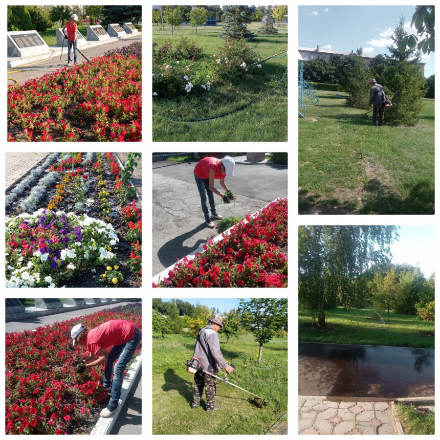  Сотрудниками подрядной организации ведутся работы по благоустройству территории парка имени Г.С.Лузянина