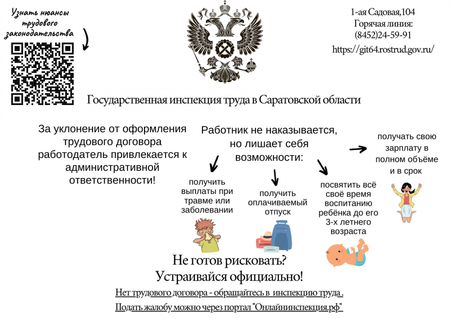 Государственая инспекция труда информирует