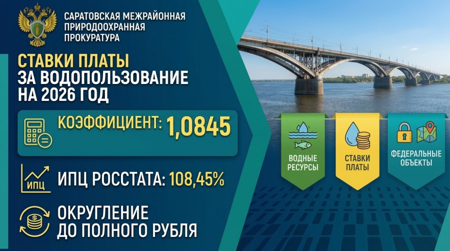 Саратовская межрайонная природоохранная прокуратура разъясняет порядок расчета ставок платы за пользование водными объектами